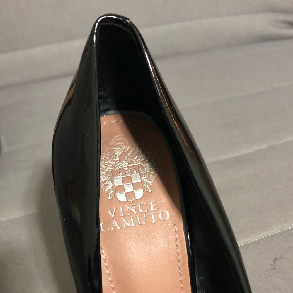Vince Camuto Black Patent Square-Toe Heels - Picture 3 of 4